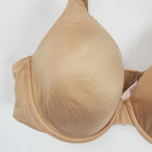 Victoria's Secret Beige Laced Edge Womens Wired Adjustable Back Bra Sz 36C - Picture 3 of 10